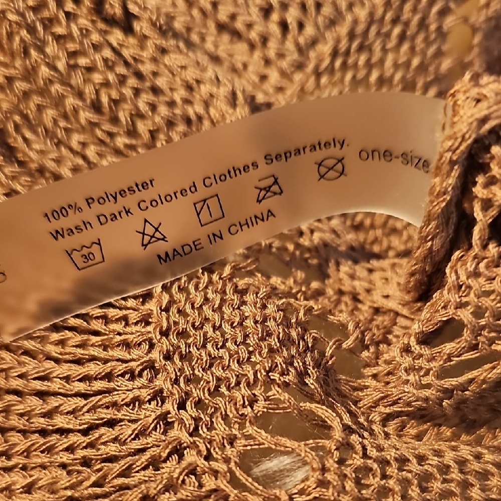 Elegant Brown Knit Swim Coverup - Picture 3 of 10